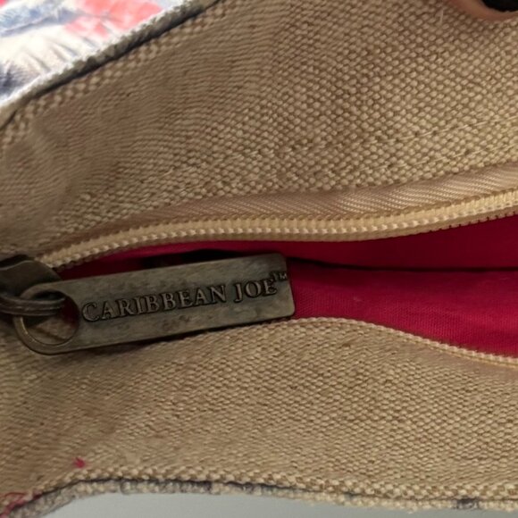 Caribbean Joe Flamingo Palm Print Crossbody Canvas Tropical Travel Bag - Picture 2 of 15